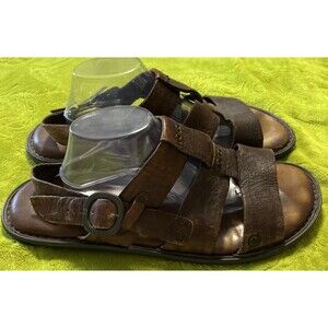 Born Dark Brown Men's Fisherman Handcrafted Artisan Leather Sandal Size 14 #6333
